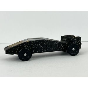 Pinewood Derby Wooden Race Car Black Painted Handmade BSA Cub Scouts VTG